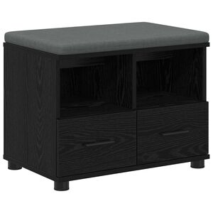 vidaXL Banc d'entr&eacute;e Ch&ecirc;ne Noir 60 x 38 x 46 cm