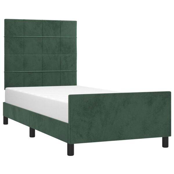 vidaXL Cadre de lit sans matelas vert fonc&eacute; 80x200 cm velours
