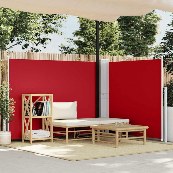 vidaXL Auvent latéral rétractable Rouge 140 x 600 cm