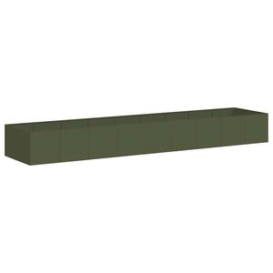 vidaXL Jardini&egrave;re vert olive 360x80x40 cm acier
