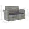 vidaXL Salon de jardin 8 pcs avec coussins R&eacute;sine tress&eacute;e Gris