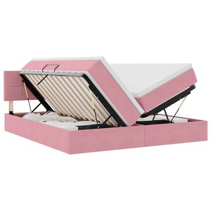 vidaXL Lit de Rangement avec matelas avec stockage Rose 100 x 200 cm