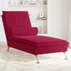 vidaXL Chaise longue de massage avec traversin rouge bordeaux velours