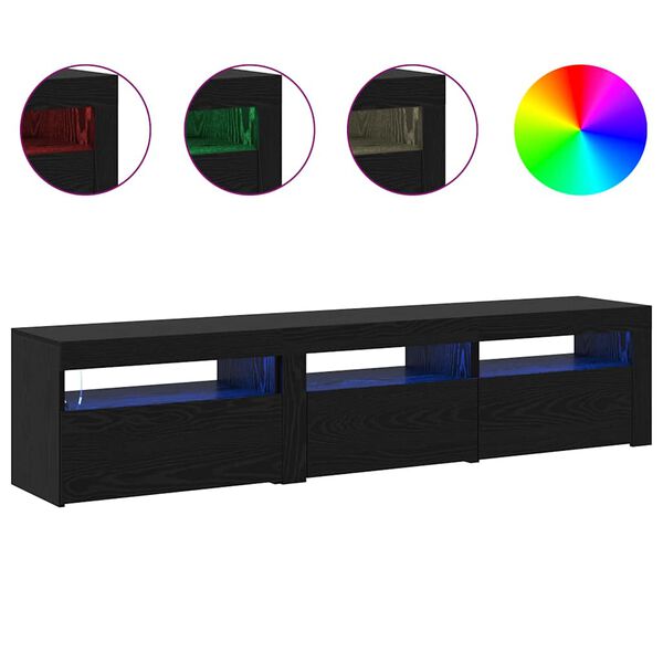 vidaXL Meuble TV 2 pcs Chêne noir 180 x 35 x 40 cm Bois d'ingénierie