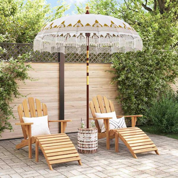 vidaXL Parasol balinais avec base Cr&egrave;me 185 x 185 x 260 cm