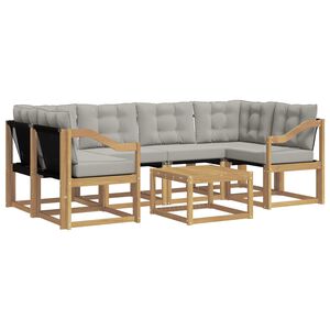 vidaXL Ensemble de canap&eacute;s d'ext&eacute;rieur 7 pc Blanc et gris clair