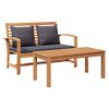 vidaXL banc Brun et gris fonc&eacute; 110 x 66 x 76 cm Bois de teck massif