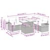 vidaXL Salon de jardin avec coussins 7 pcs gris r&eacute;sine tress&eacute;e
