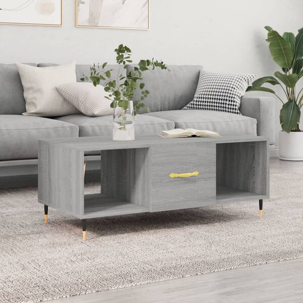 vidaXL Table basse sonoma gris 102x50x40 cm bois d'ingénierie