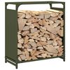 vidaXL Portant de bois chauffage vert olive 60x28x65 cm