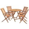vidaXL Ensemble bistro de jardin pliant 5 pi&egrave;ces Naturel