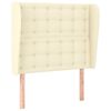 vidaXL T&ecirc;te de lit avec oreilles Cr&egrave;me 93x23x118/128 cm Similicuir