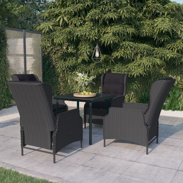 vidaXL Ensemble &agrave; manger de jardin 5 pcs Gris fonc&eacute;