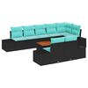 vidaXL Ensemble de canap&eacute; de jardin 9 pc Noir polyrotin