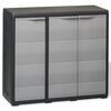 vidaXL Armoire de rangement de jardin avec 2 &eacute;tag&egrave;res Noir et gris