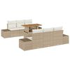 vidaXL Ensemble de canap&eacute; de jardin 7 pcs Beige Poly rotin