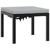 vidaXL Tabouret de jardin avec coussin noir acier enduit de poudre