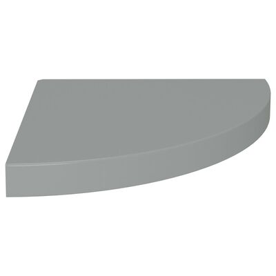 vidaXL Étagère d'angle flottante gris 35x35x3,8 cm MDF