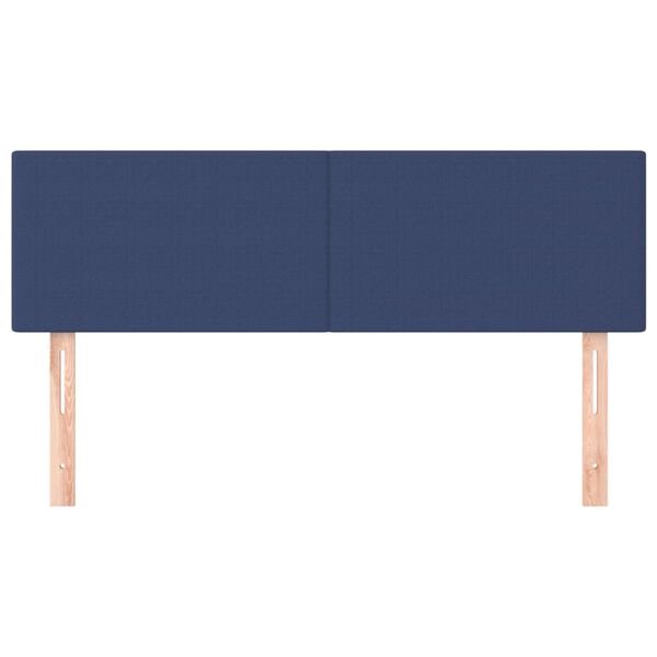 vidaXL T&ecirc;tes de lit 2 pcs Bleu 72x5x78/88 cm Tissu