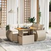 vidaXL Salon de jardin avec coussins 5 pcs beige r&eacute;sine tress&eacute;e