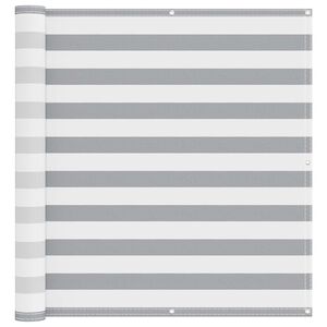 vidaXL &Eacute;cran de balcon Gris clair et blanc 110 x 700 cm Tissu Oxford
