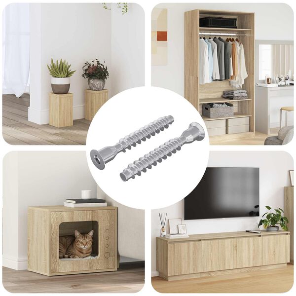 vidaXL Vis confirmat 2 pcs Argent&eacute; &Oslash;7 x 50 mm M&eacute;tал