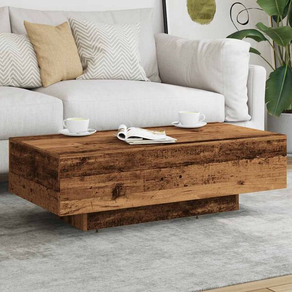 vidaXL Table basse vieux bois 100x49,5x31 cm bois d'ing&eacute;nierie