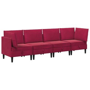 vidaXL Ensemble de meubles pour le salon 4 pcs Bordeaux Velours