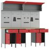vidaXL Ensemble de placards de travail avec tiroir 10 pcs Rouge