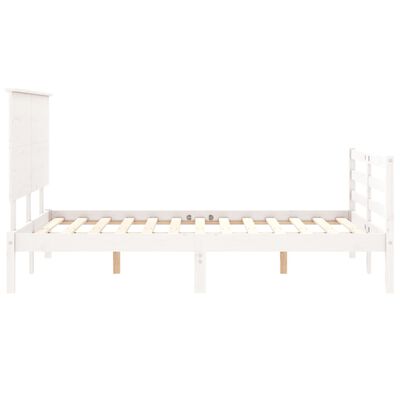 vidaXL Cadre de lit sans matelas blanc bois massif