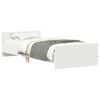 vidaXL Cadre de lit sans matelas blanc 75x190 cm bois d'ing&eacute;nierie
