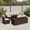 vidaXL Salon de jardin avec coussins 9 pcs marron r&eacute;sine tress&eacute;e