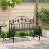vidaXL Banc de jardin Noir 104 x 52,5 x 89 cm Acier