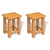 vidaXL Tables d'appoint 2 pcs 27 x 24 x 37 cm Bois de ch&ecirc;ne massif