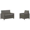 vidaXL Ensemble de Canap&eacute;s 2 pcs Gris clair Tissu