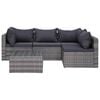 vidaXL Salon de jardin 8 pcs avec coussins résine tressée gris