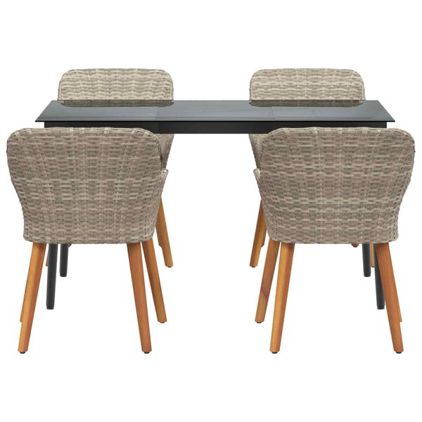 vidaXL Ensemble de salle &agrave; manger pour jardin 5 pcs Gris clair