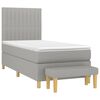 vidaXL Sommier &agrave; lattes de lit avec matelas Gris clair 100x200cm Tissu