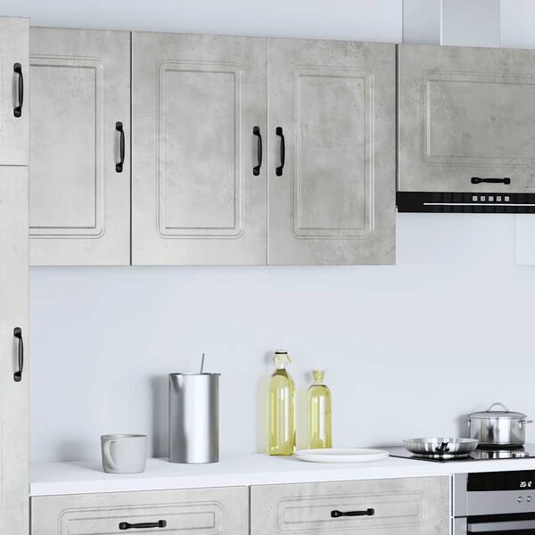 Armoire Murale Cuisine Kalmar Noir 60x31x60 Cm - Porte En Verre, Bois Ingénierie, 70 Kg De Charge | Rangement Supplémentaire