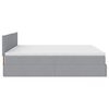 VidaXL Cadre de lit ottoman et matelas gris clair 180x200 cm tissu