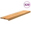 vidaXL Marches d'escalier 20 pcs marron clair 110x25x2 cm ch&ecirc;ne massif