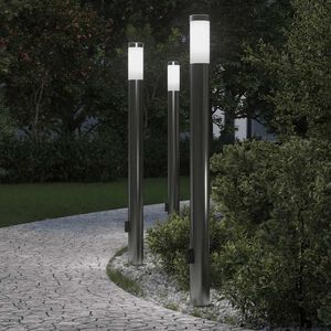 vidaXL Borne lumineuse avec sortie lot de 3 110 cm acier inoxydable IP44
