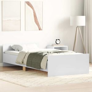 vidaXL Cadre de lit sans matelas blanc 75x190 cm bois d'ing&eacute;nierie