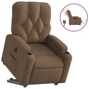 vidaXL Fauteuil inclinable &eacute;lectrique marron tissu