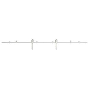 vidaXL Kit fixation porte coulissante 183 cm Acier inoxydable Argent&eacute;