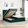 VidaXL Cadre de lit ottoman avec matelas vert fonc&eacute; 180x200cm velours