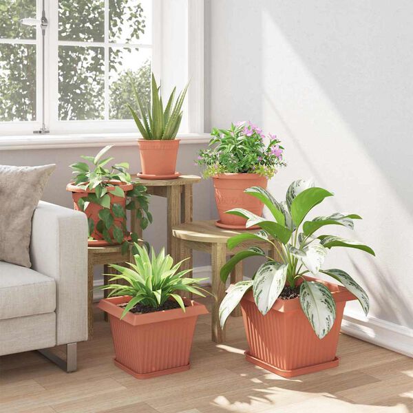 vidaXL Pot de Fleurs Carr&eacute; 24 pcs Rouge brique 28,5 x 28,5 x 22 cm