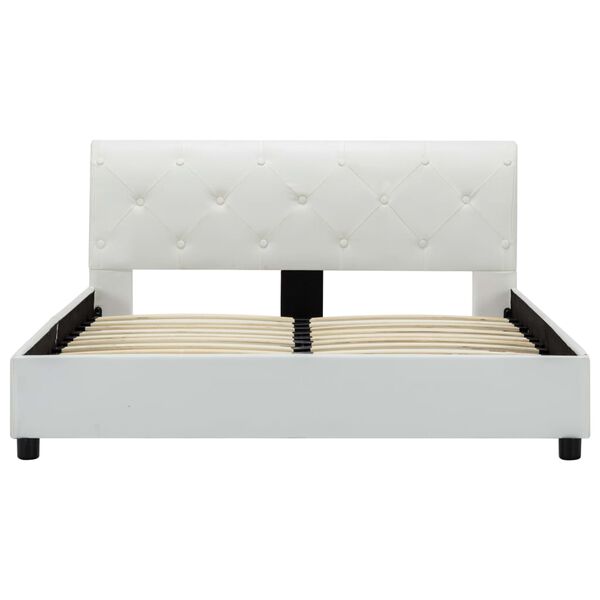 vidaXL Cadre de lit sans matelas blanc similicuir 120x200 cm