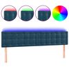 vidaXL T&ecirc;te de lit &agrave; LED Bleu fonc&eacute; 160x5x78/88 cm Velours