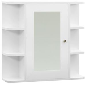 vidaXL Armoire &agrave; miroir de salle de bain Blanc 66x17x63 cm MDF